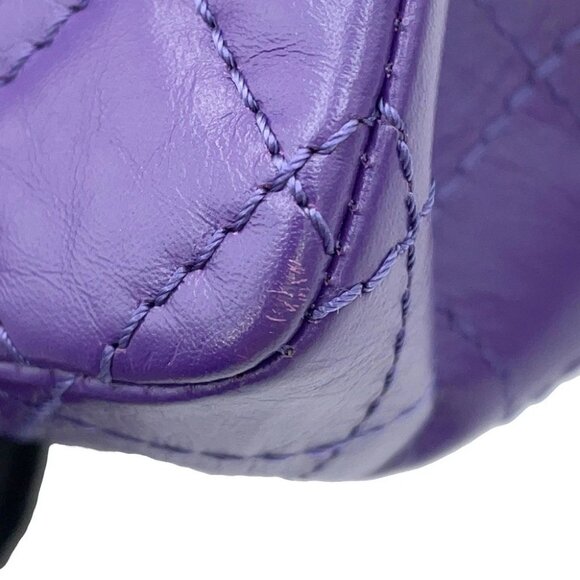 CHANEL 2.55 ChainShoulder Bag Size 20 Aged Calf Leather Purple - Picture 8 of 16